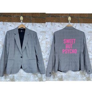 Hipchik Couture "Sweet But Psycho" Plaid Blazer - Women's Size 12 - One Button